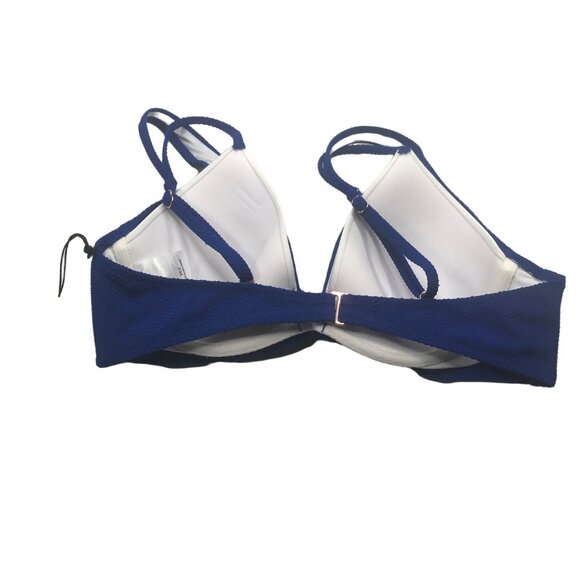 Shade And Shore Women's Size 34C Lined Triangle Bikini Swim Top Blue New - Picture 2 of 12